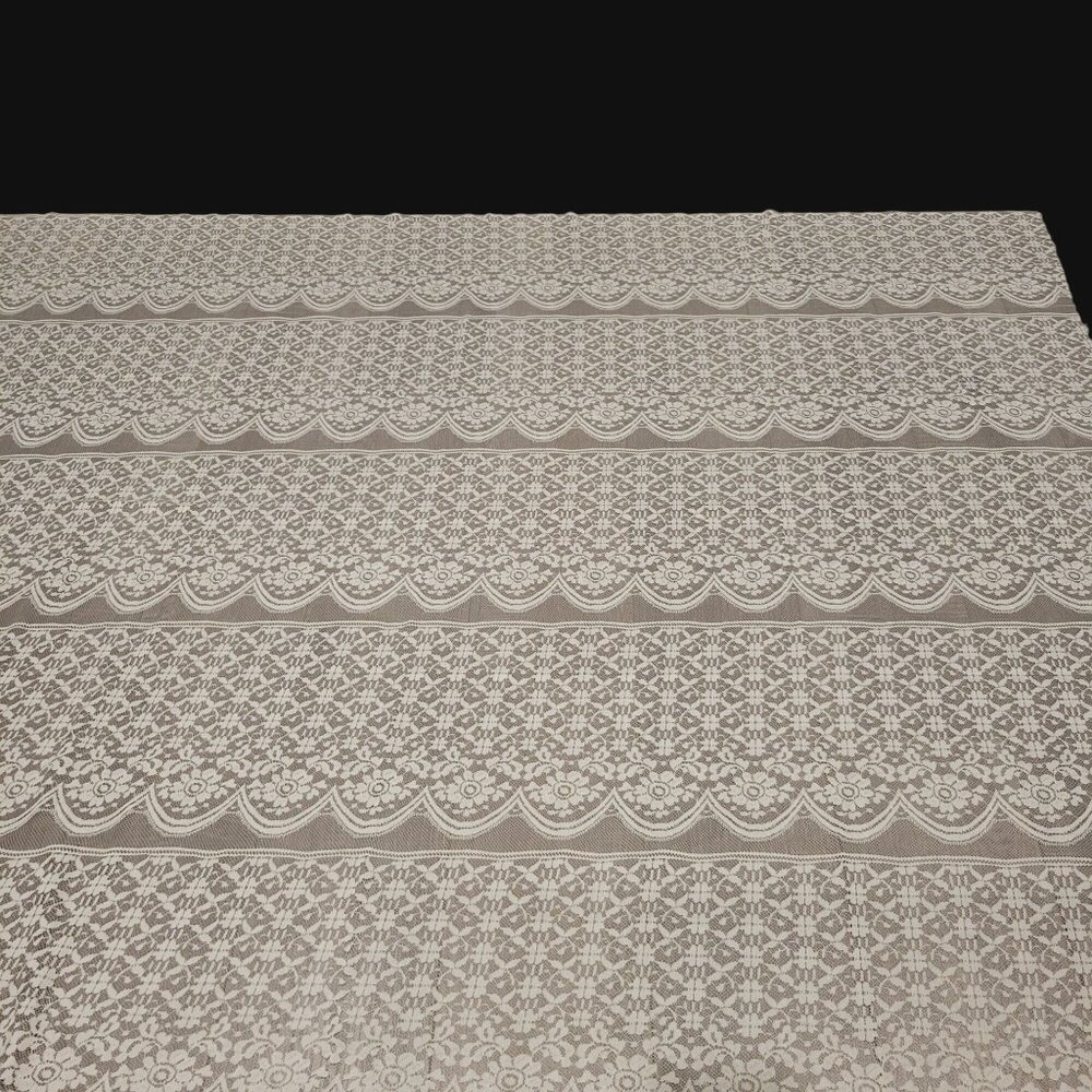 Cream Floral Lace Fabric For Sewing and Crafting 74 x 60